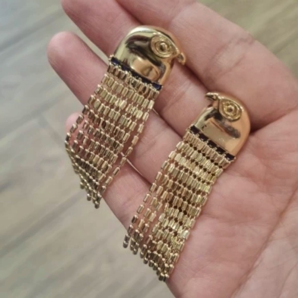 Eagle Plume~ Hawk Falcon Raptor Bird of Prey Chain Fringe Tassel Trim 22K Dangle - Picture 15 of 16